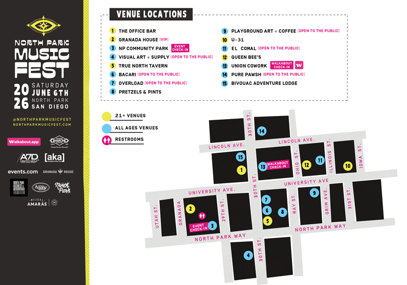 North Park Music Fest Venue Map 1 North Park Music Fest Venue Map 1